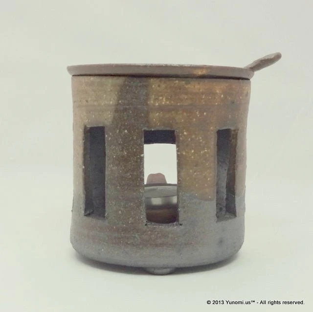 SALE - Yamatane sa3903: Tokoname Tea Incense Burner (Chakouro), Stripe