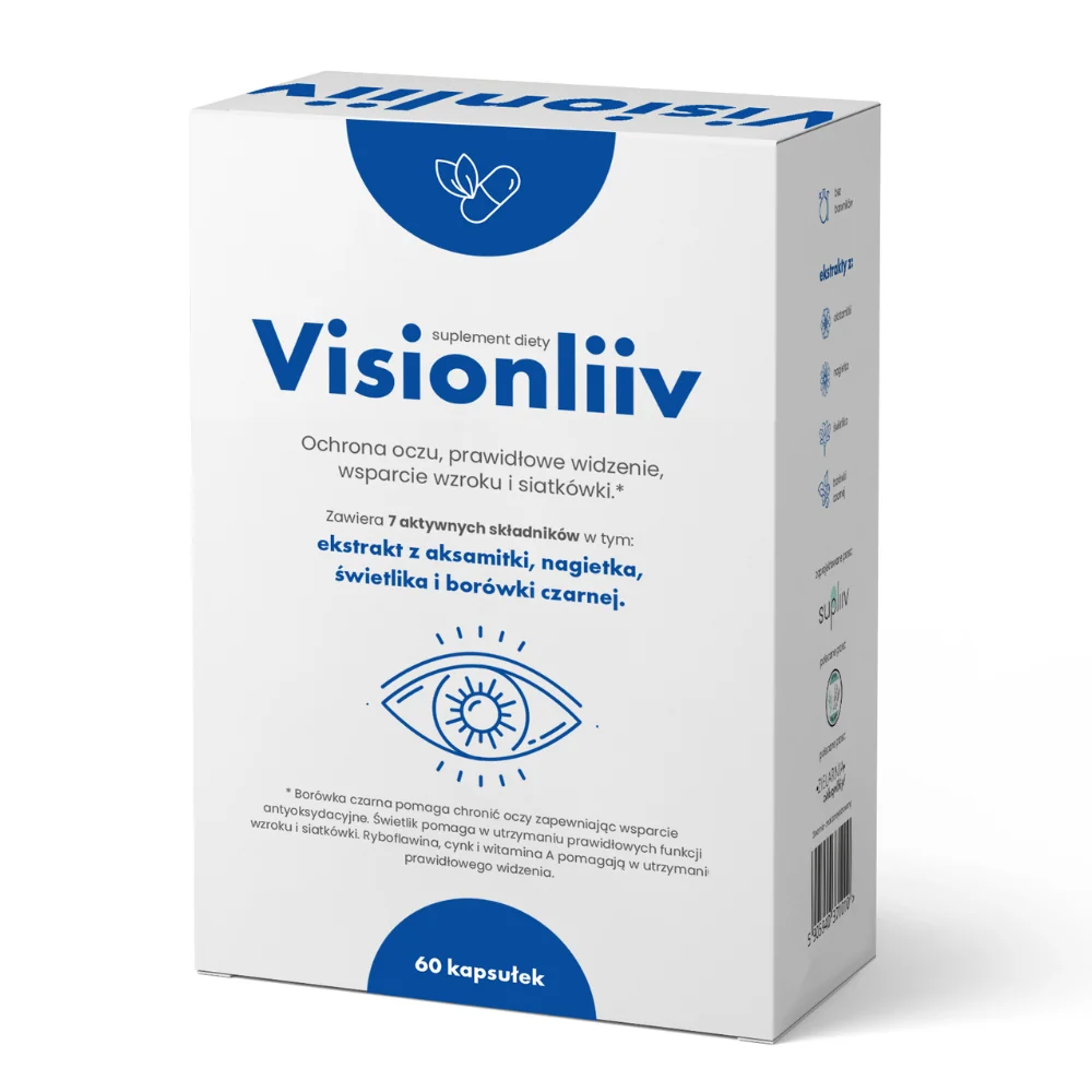 VISIONLIIV - Silmien suoja, oikea näkö, näkökyky ja verkkokalvon tuki 60 kapselia.