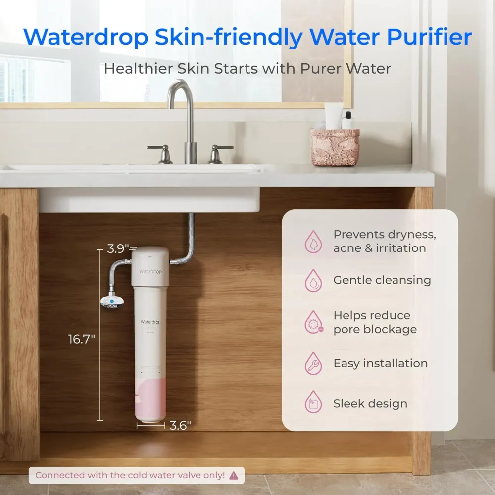 Waterdrop Skincare Water Softening System – pehmentää ihoa & hiukset (sisältää 1 suodattimen)