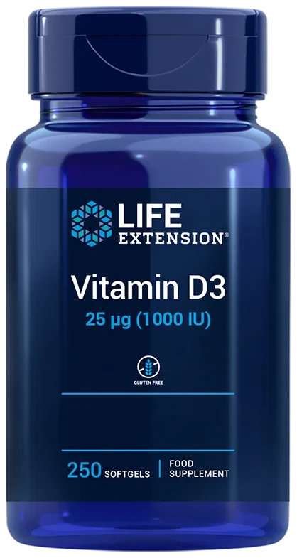 Vitamiini D3 1000 UI UE 250 kapselia Life Extension