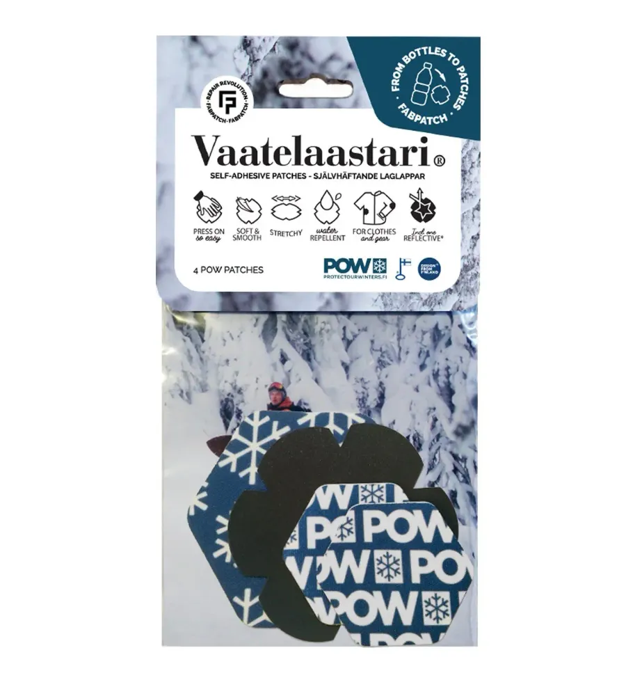 Vaatelaastari POW 4kpl Kierrätyspolyesteri Korjauslaastari