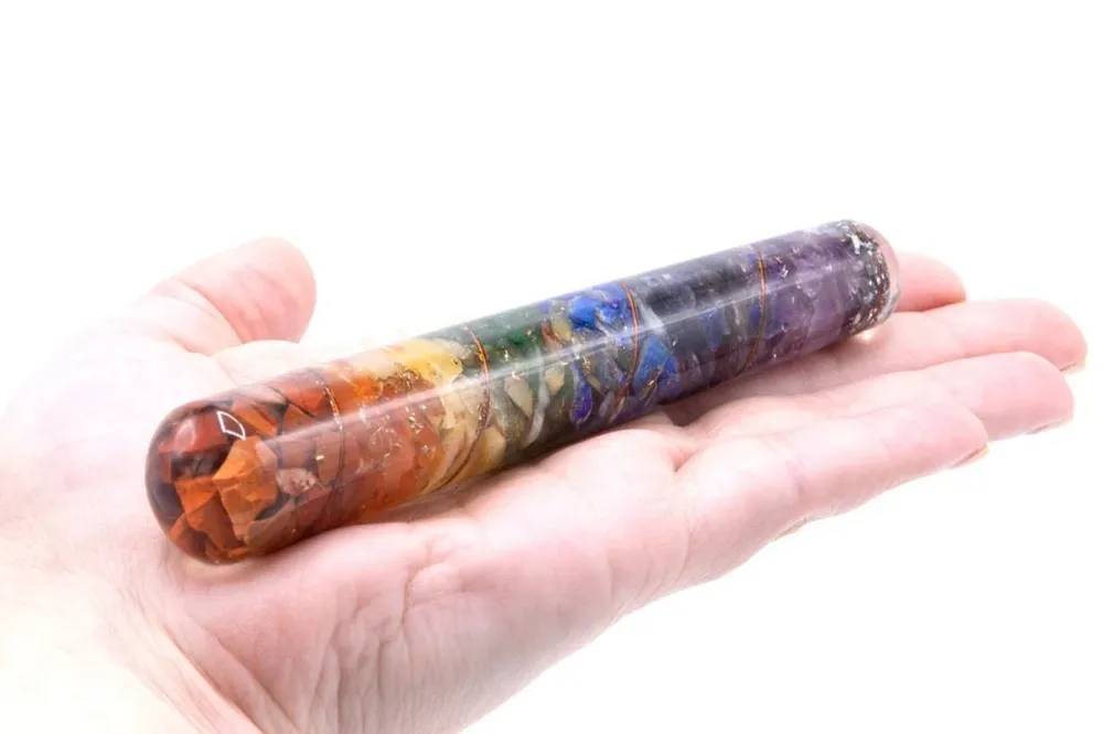 Orgonite chakra parantava sauva kupari 140x30mm