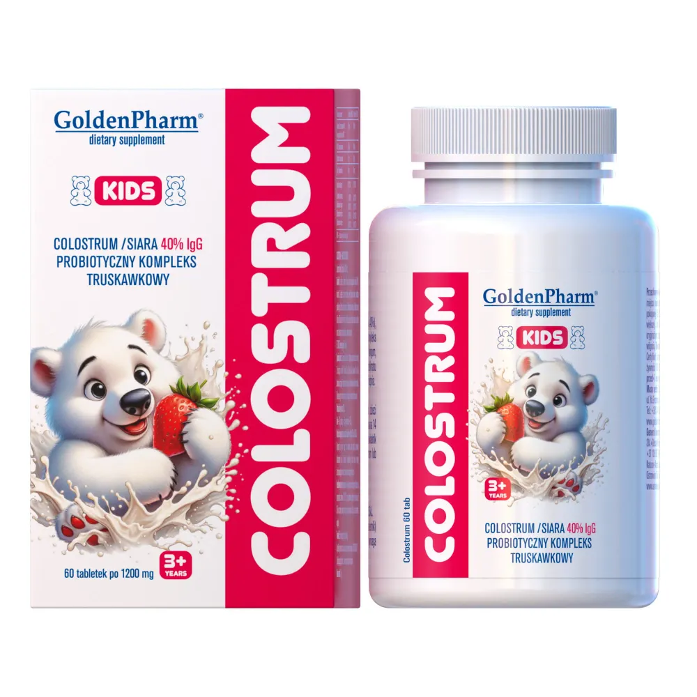 GoldenPharm Colostrum Kids 60 tablettia mansikan maku