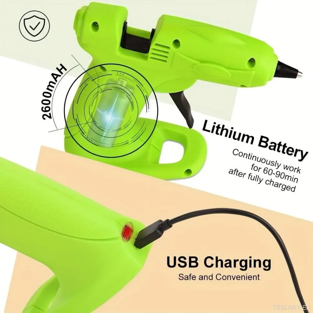 Cordless kuuma sula liima -ase avustamaan autojen korjauksia, USB ladattava 2600mAh
