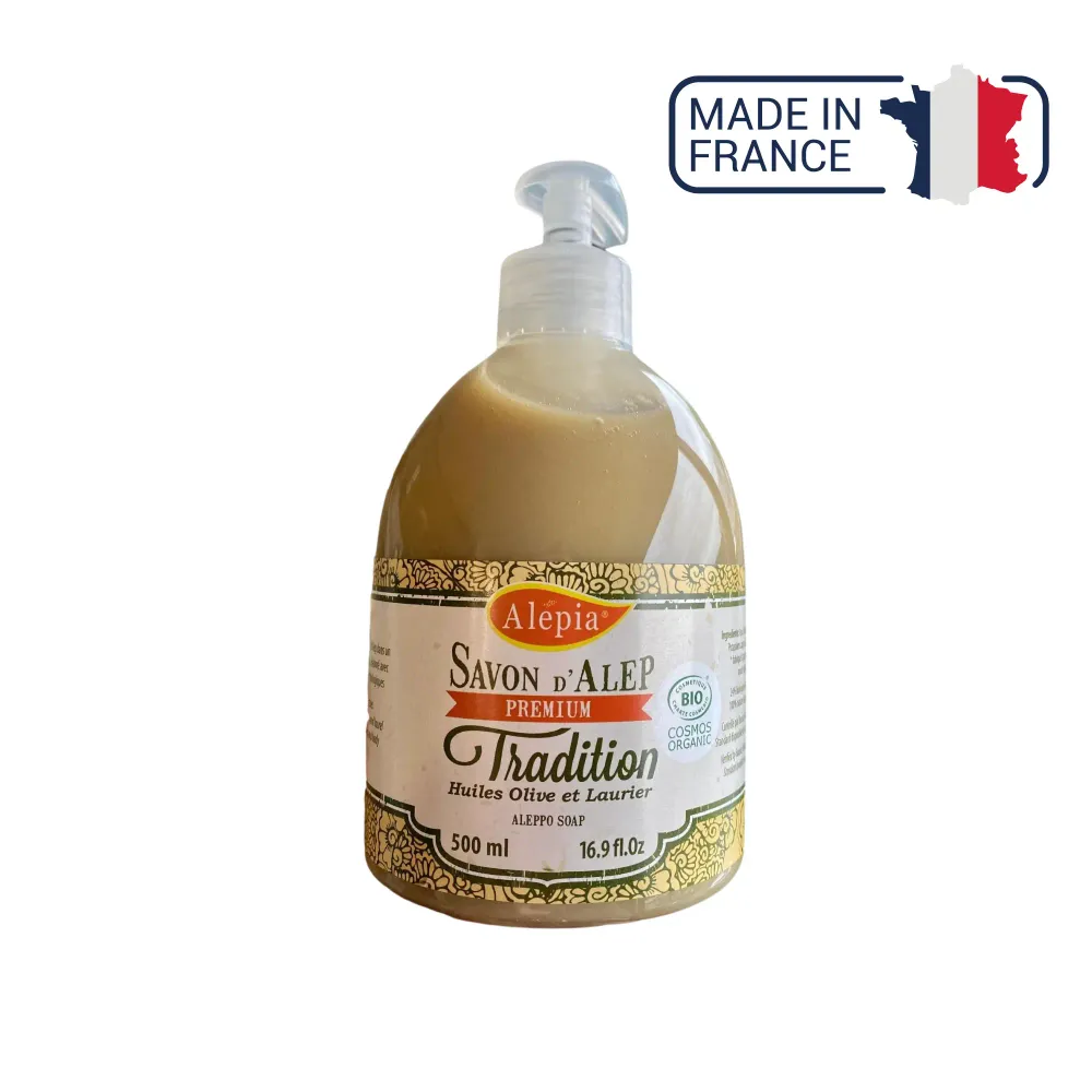 Aleppo Liquid Soap Premium Tradition 1% Laurel - 500ml - Alepia