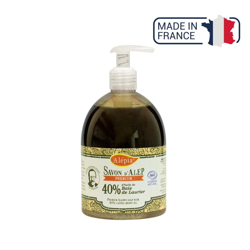 Aleppo Premium Nestemäinen Saippua 40% Laurel 500ml - Alepia
