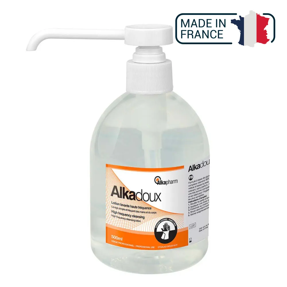 Alkadoux - Korkean taajuuden puhdistusneste neutraalilla pH:lla - Pumppupullo - 500 ml - Alkapharm