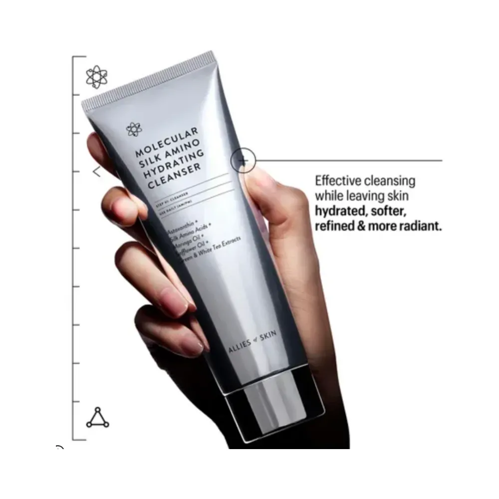 Iho -molekyylin silkki -amino -kosteuspuhdistusaineita Allies of Skin