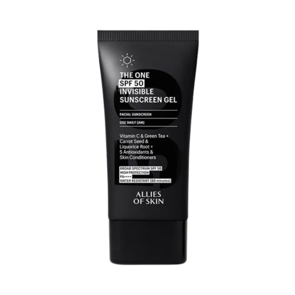 Ihon liittolaiset yksi SPF50 näkymätön aurinkovoidegeeli Allies of Skin