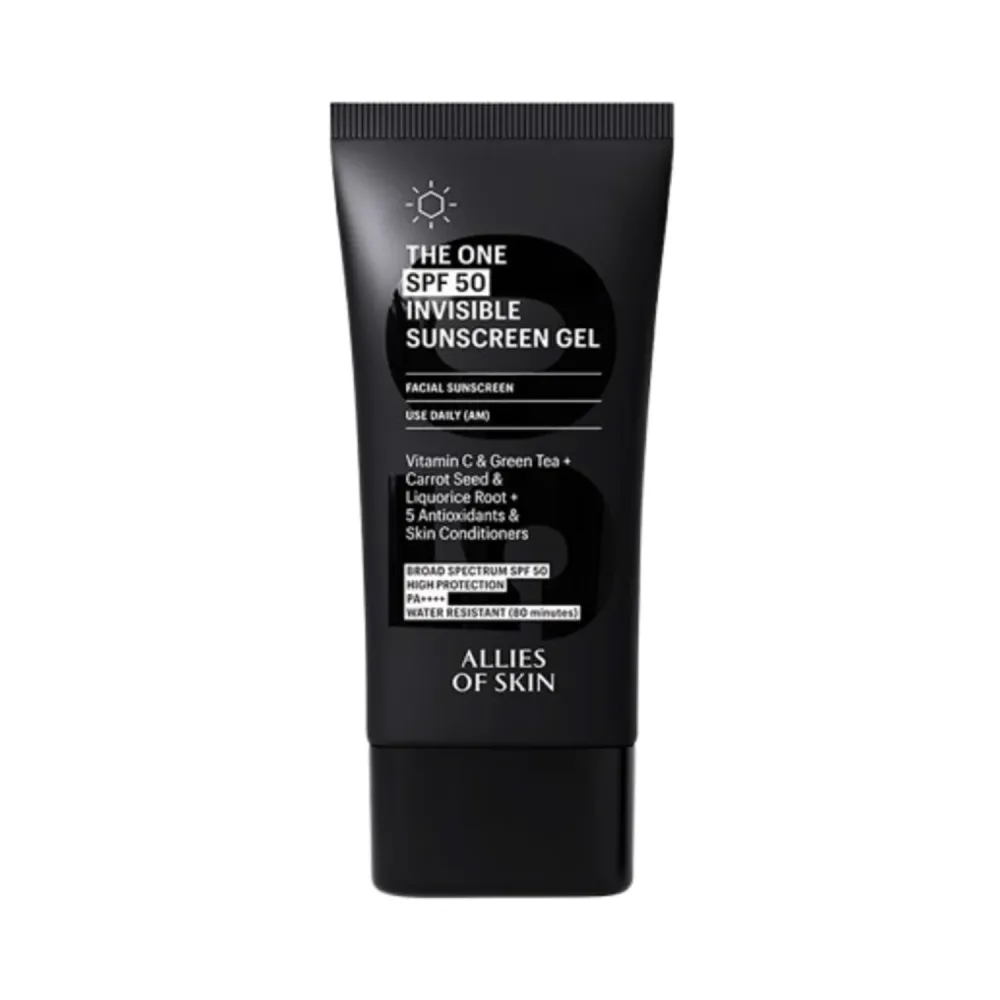 Ihon liittolaiset yksi SPF50 näkymätön aurinkovoidegeeli Allies of Skin