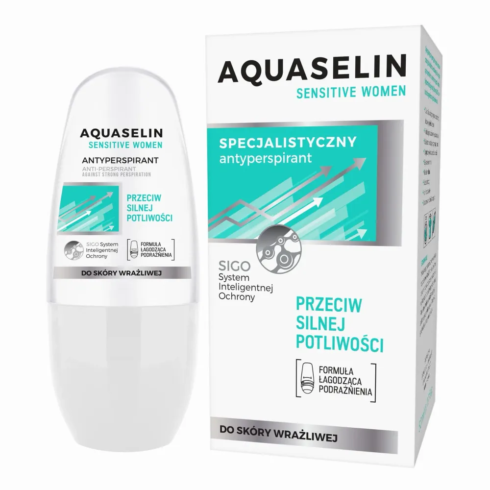 AQUASELIN Sensitive Women Antiperspirantti roll-on voimakasta hikoilua vastaan (50 ml)