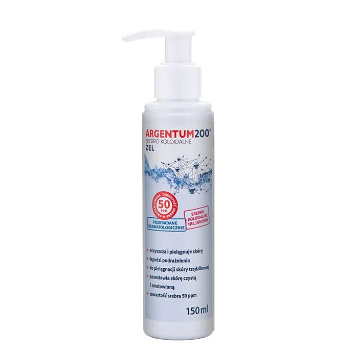 Argentum200 hopeakolloidigeeli kasvoille ja käsille 50ppm (pumpulla) 150ml AURA HERBALS