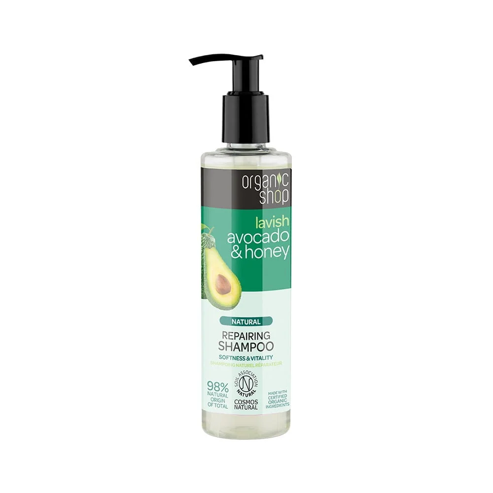 Avokado- ja hunajapohjainen uudistava shampoo 280 ml