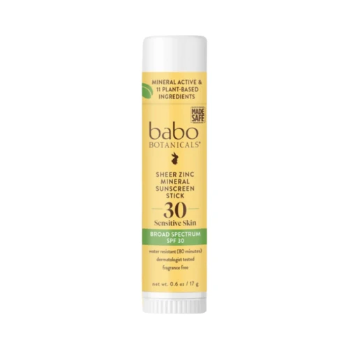 Babo Botanicals Clear Zinc Mineral Aurinkovoide Sport Stick SPF30 - Hajuston ilmainen