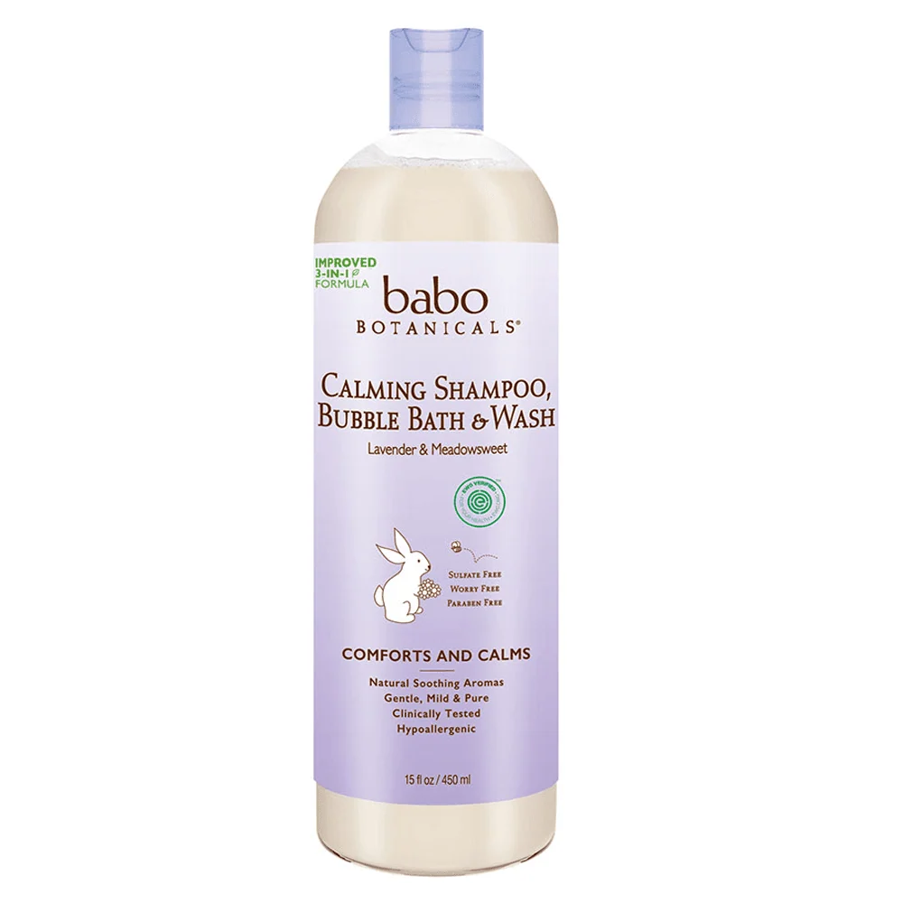 Babo Botanicals rauhoittavat vauvan kuplakylvyn ja pese