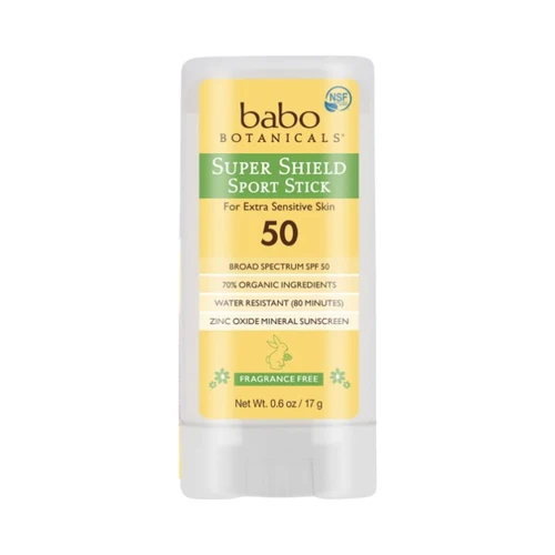 Babo Botanicals Super Shield Sport Stick Aurinkovoide SPF 50 - Hajuston ilmainen