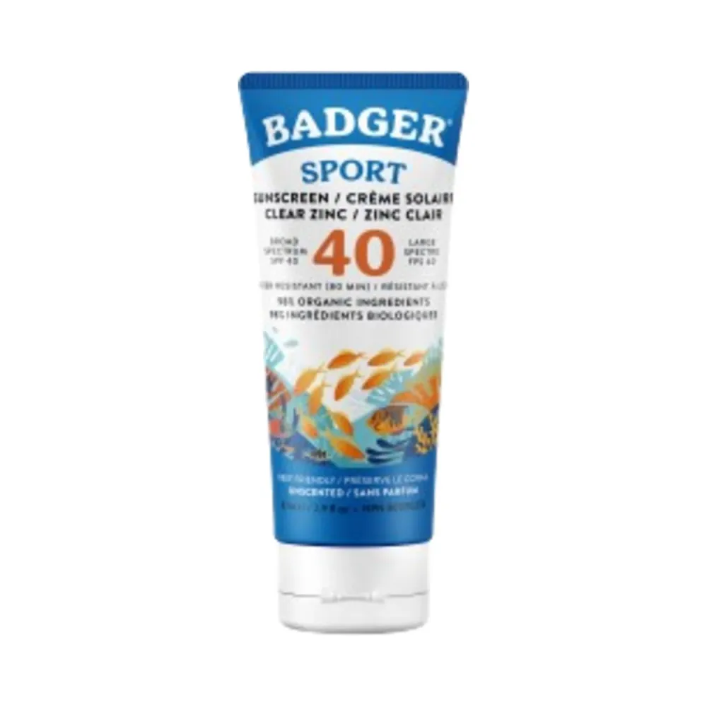 Badger Balms SPF 40 Sport kirkas sinkki aurinkovoide