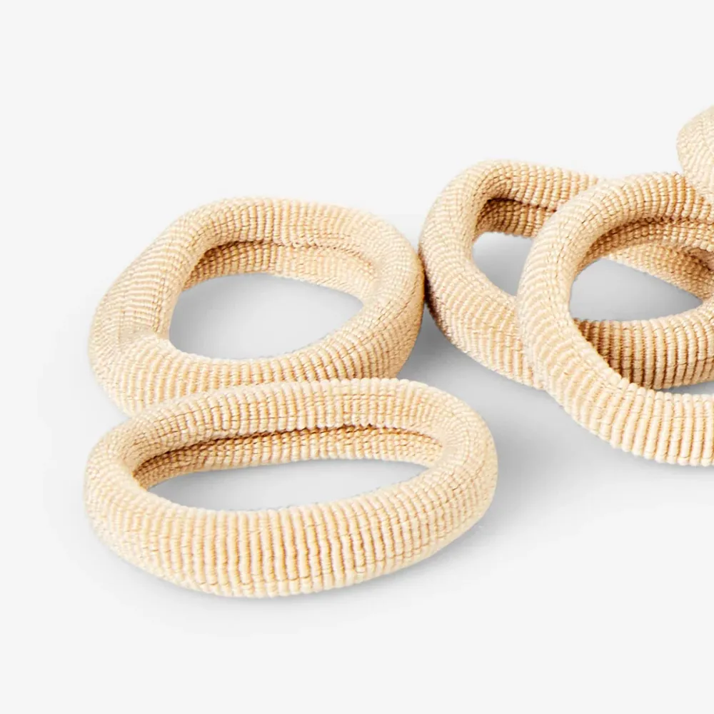 Beige tekstiiliset hiuslenkit - 12 kpl