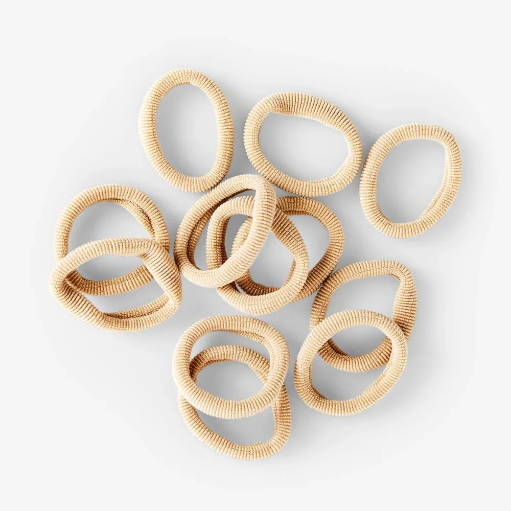 Beige tekstiiliset hiuslenkit - 12 kpl