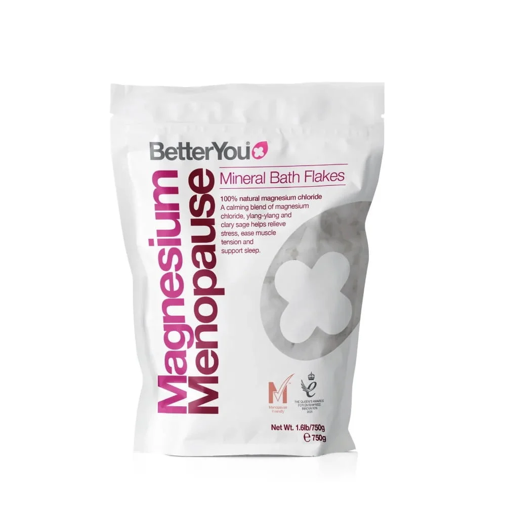 BETTERYOU Magnesiumikylpyhiutaleet vaihdevuosille (750 g)