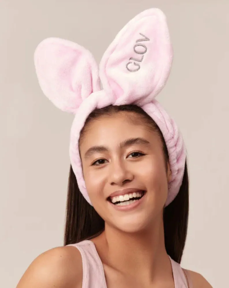Bunny Ears Pink Glov -hiusnauha helppoon hoitamiseen