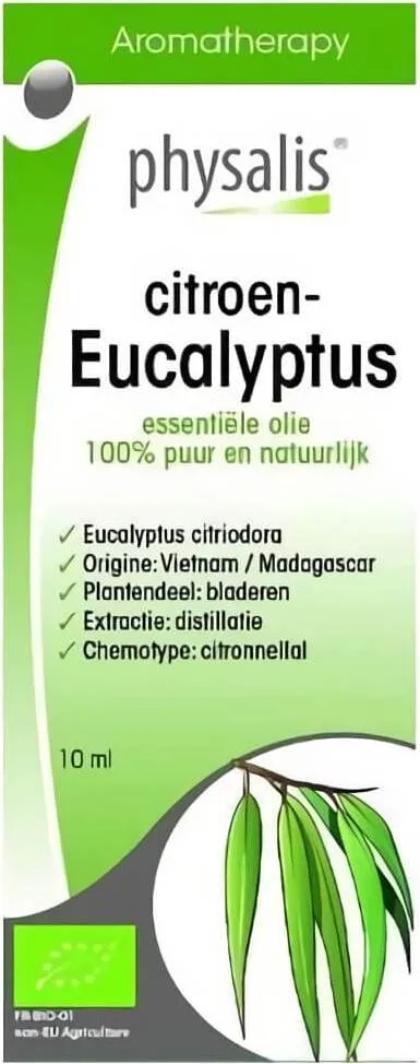 Citroen Eukalyptus (Sitruuna-eukalyptus) eteerinen öljy LUOMU 10 ml - PHYSALIS