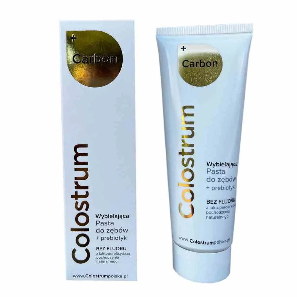 Colostrum Poland Carbon valkaiseva hammastahna Colostrum+ prebiotiikilla 75 ml