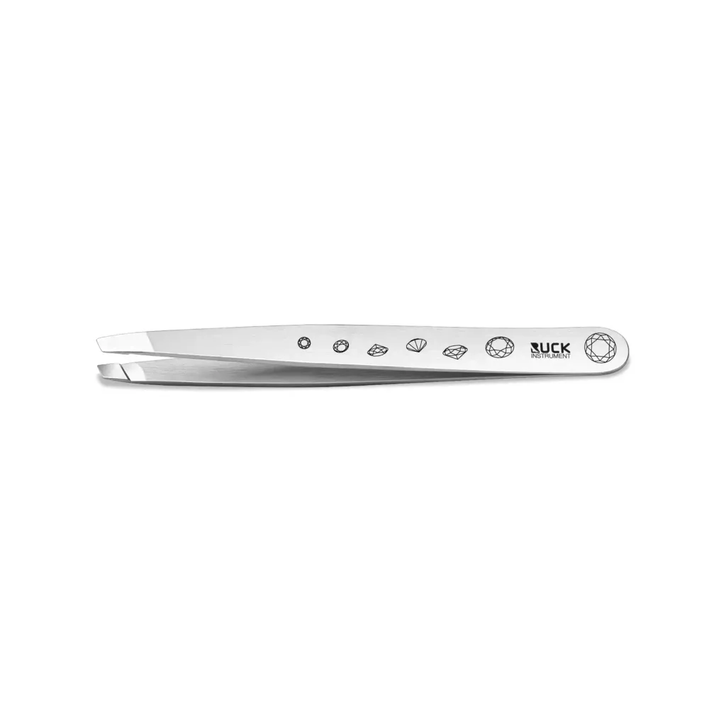 DiamondGrip viistetyt pinsetit - Pituus: 9,5 cm - Leikkausreuna: 3 mm - Ruck