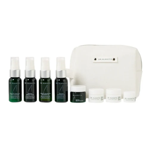 Tohtori Alkaitis 8-osainen deluxe Organic Travel Kit Dr Alkaitis