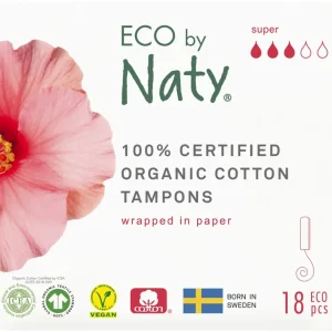 Ekologiset tamponit, super, 18 kappaletta ECO NATY
