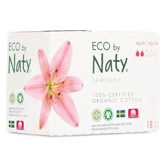 Ekologiset tamponit, tavalliset, 18 kappaletta ECO NATY