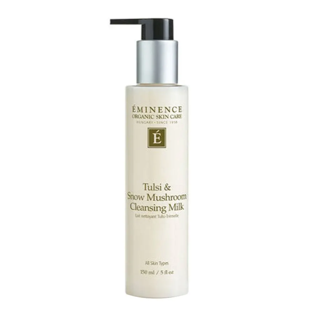 Eminence Organics Tulsi ja Snow Mushroom puhdistusmaito