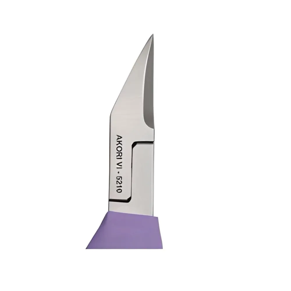 Ergonomiset kynsipihdit - Violetti - Suora leikkaus - Leveät kapenevat leuat - 13 cm - Ruostumaton teräs - Akori
