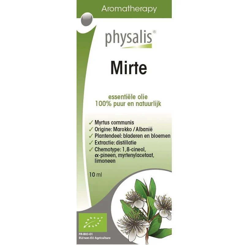 Eteerinen öljy Mirtti (yleinen mirtti) LUOMU 10 ml - PHYSALIS