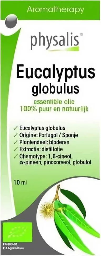 Eucalyptus globulus (Kugel-eukalyptus) eteerinen öljy LUOMU 10 ml - PHYSALIS