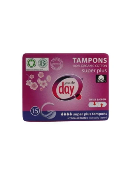 Gentle day super plus tamponit 100 % puuvilla ec15 kpl.