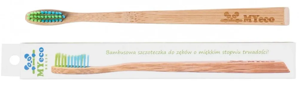 HAMMASHARJA BAMBU OHUT VIHREÄ - SININEN PEHMEÄ - MYECOBRUSH
