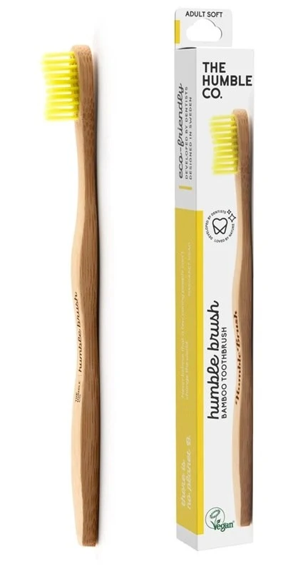 Hammasharja, pehmeä keltainen bambu 19cm Humble