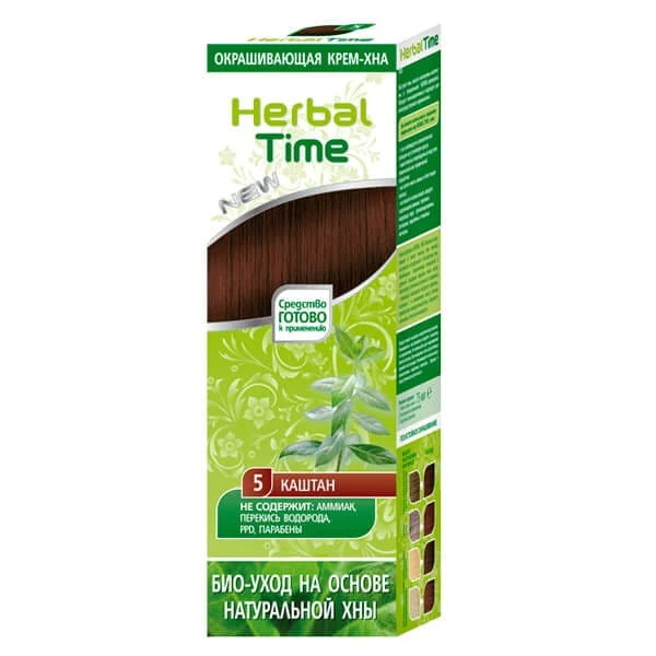 Herbal Time Luonnonkasta hennaa KASTANJA 75 ml