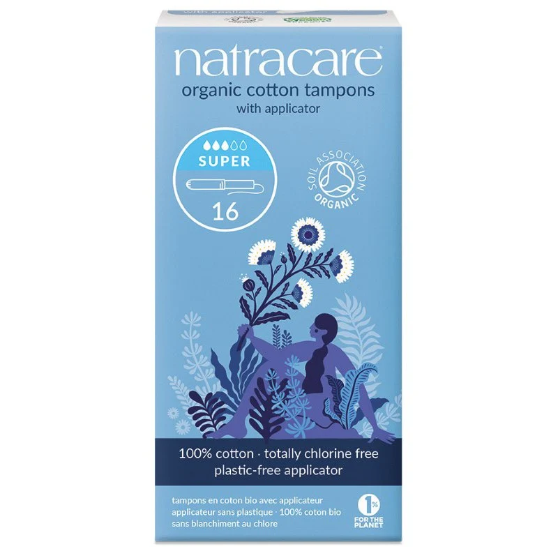 Hygienia tamponit super BIO-sovittimella 16 kpl. NATRACARE