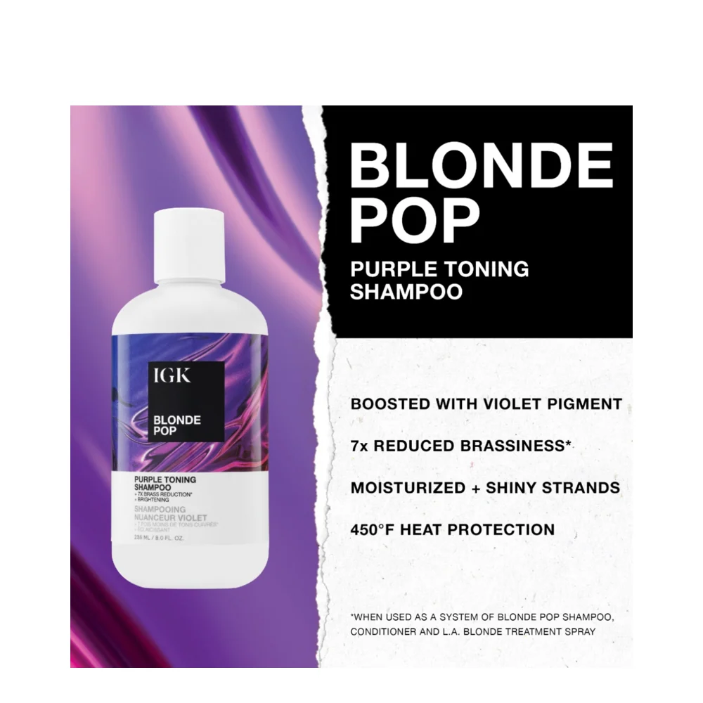 Igk hiukset blondi pop violetti sävy shampoo IGK Hair