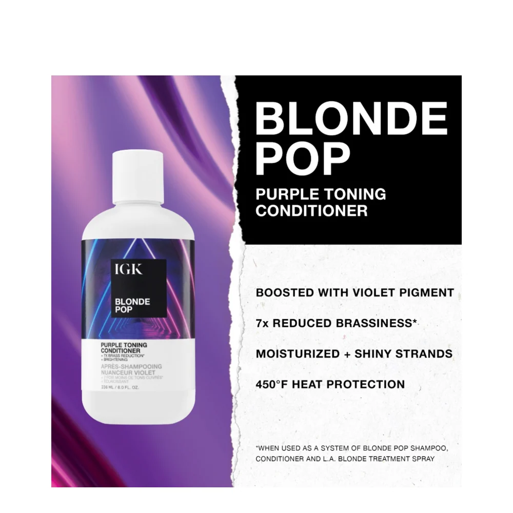 IGK -hiukset blondi pop violetti sävytyshoitoaine IGK Hair