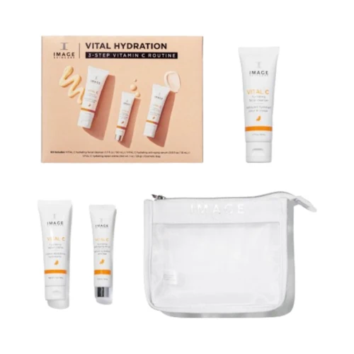 Kuva ihonhoito-elintärkeä nesteytys 3-vaiheinen C-vitamiinirutiini Image Skincare