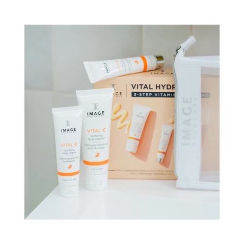 Kuva ihonhoito-elintärkeä nesteytys 3-vaiheinen C-vitamiinirutiini Image Skincare