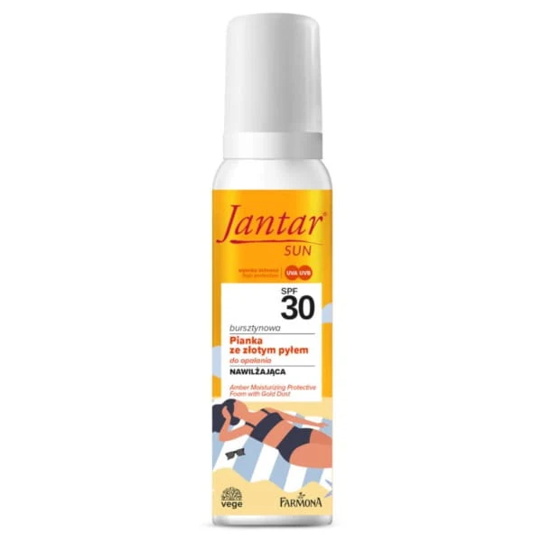 Jantar SUN Mousse kultajauheella SPF 30