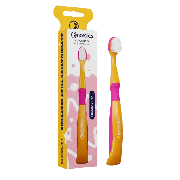 KINDERZAHNBÜRSTE 9240 SUPERWEICH ORANGE UND ROSA MEERJUNGFRAU - NORDICS