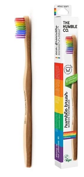 Kinderzahnbürste, Bambus ultra weich Regenbogen 14,5cm Humble