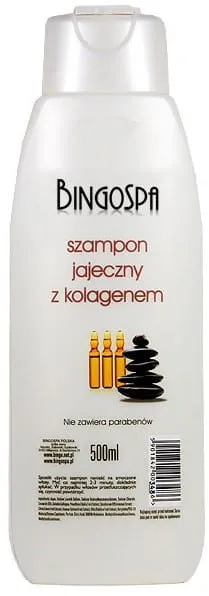 Kollageenilla ja munilla tehty shampoo 500 ml BINGOSPA