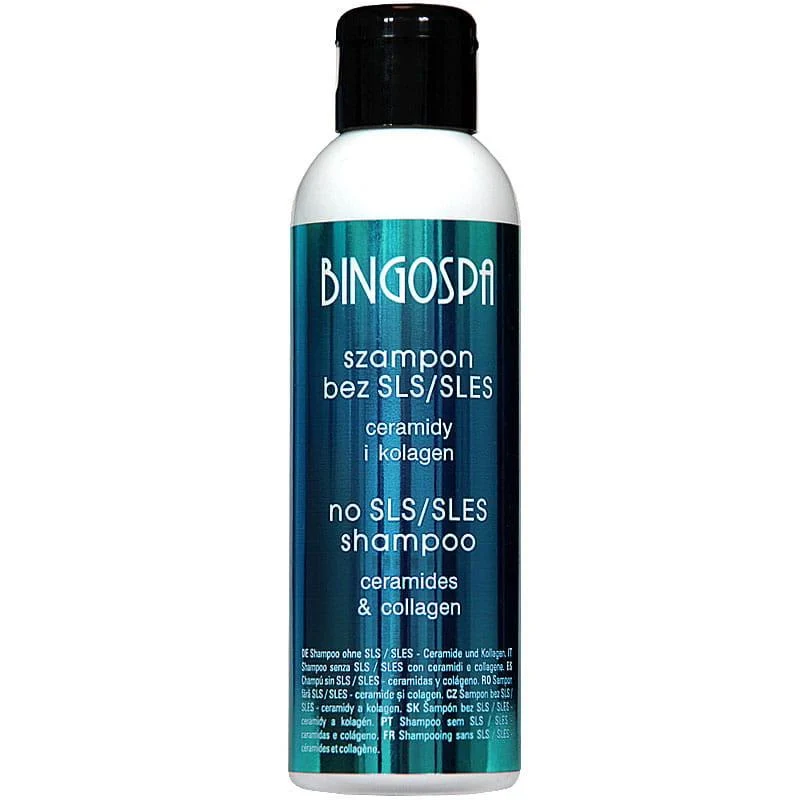 Kollageenishampoo ilman SLS:ä ravitsemassa ja hydratoimassa BingoSpa