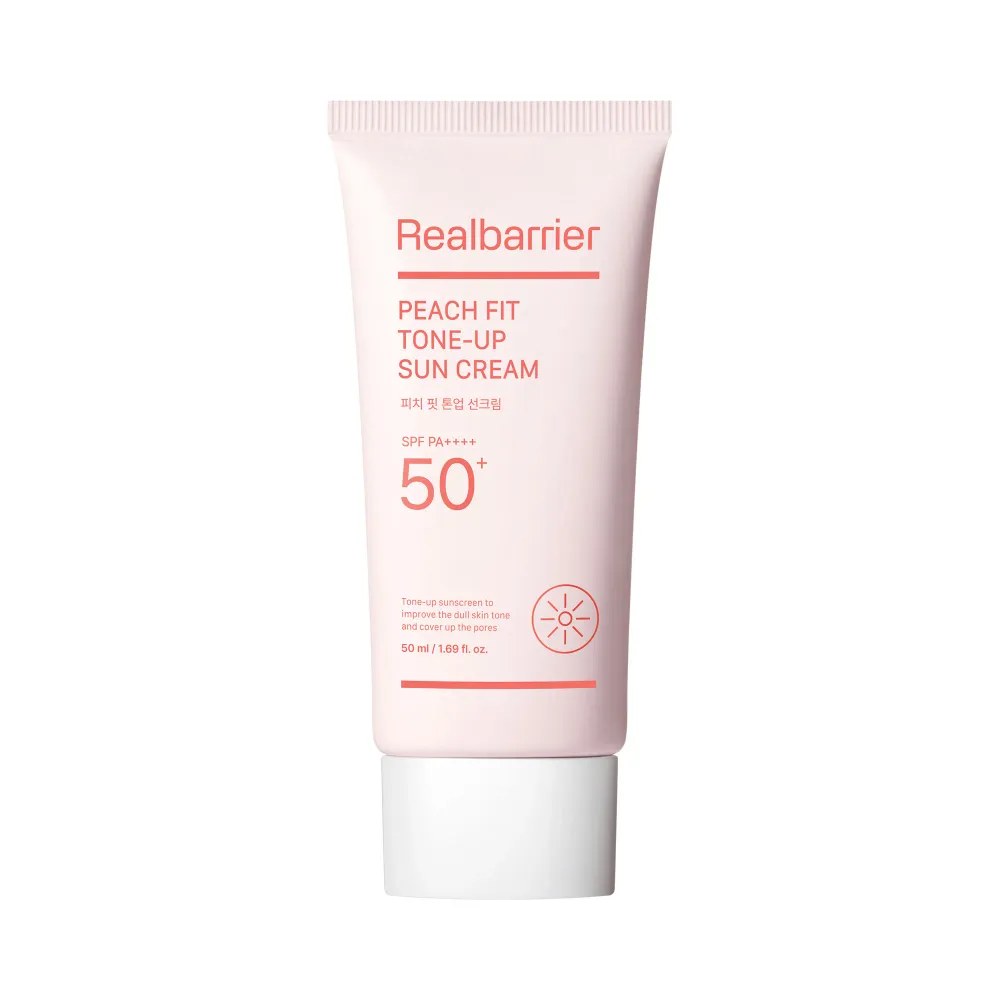 KOREALAINEN KOSTUTUS & KIRKKAUTTAVA PEACH FIT TONE-UP SPF 50 ml - REAL BARRIER Sonnenschutzcreme